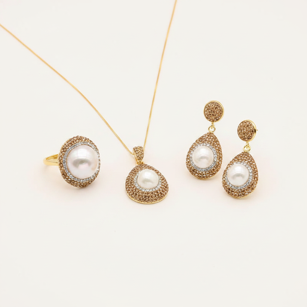 Pearl Water Diamond Jewelry Set
