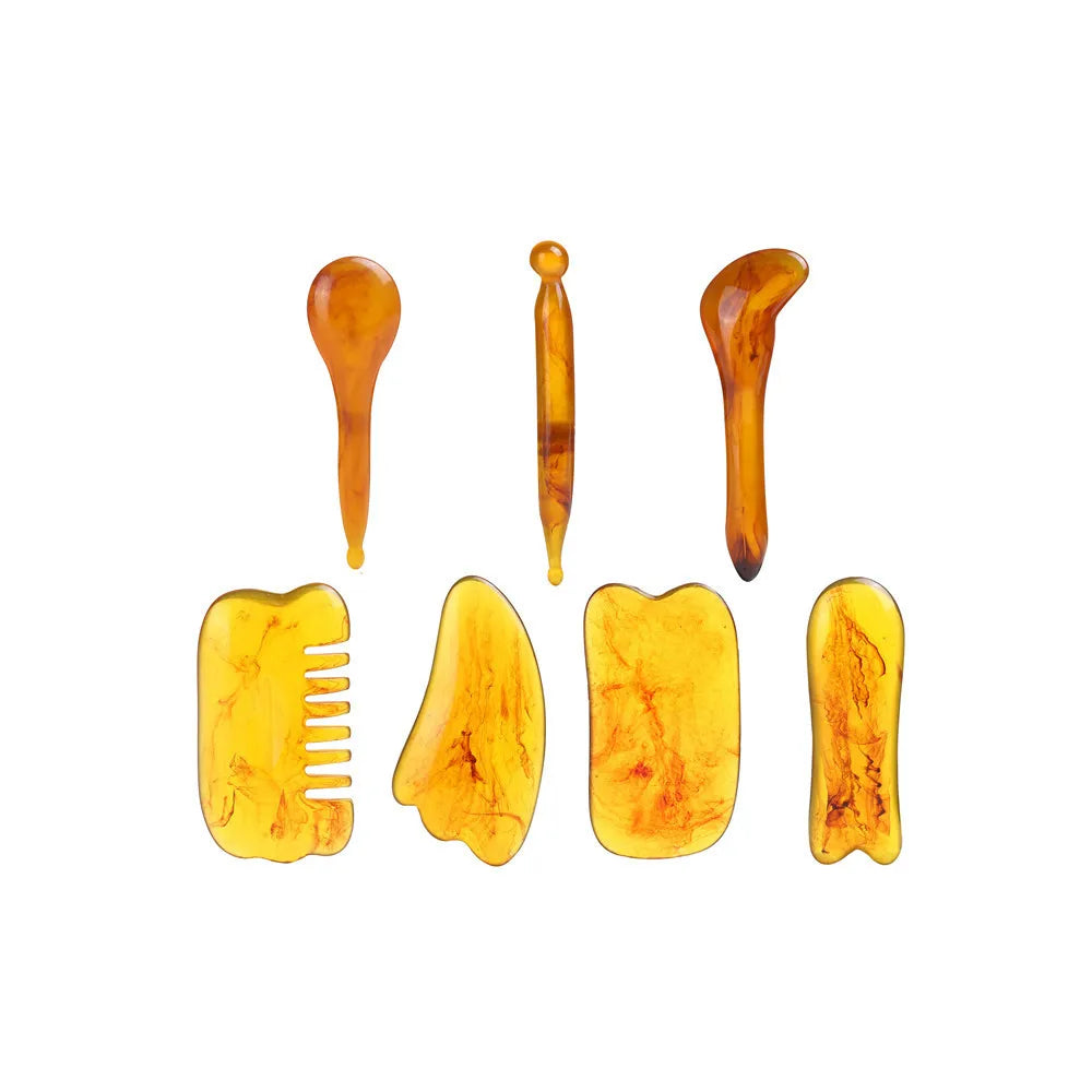 Natural Beeswax Gua Sha Massage Set - 7 Piece