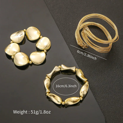 Gold bracelet with measurements and weight details on a dark background