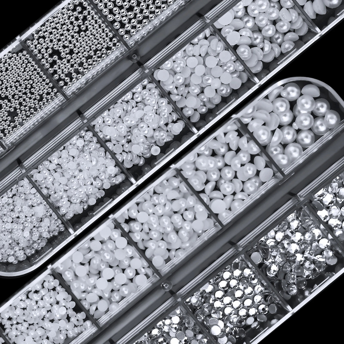 Pearl Nail Rhinestones, 12-Grid