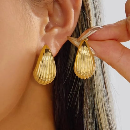 Gold Earrings Set - 9 Piece