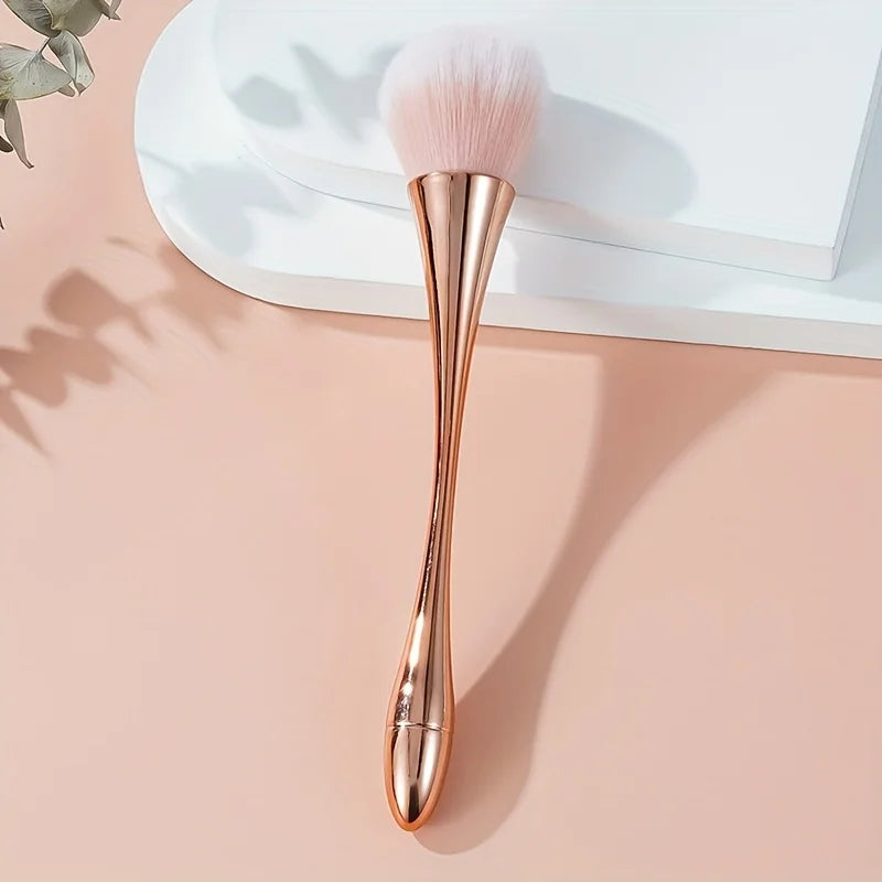Rose Gold Fan Makeup Brush