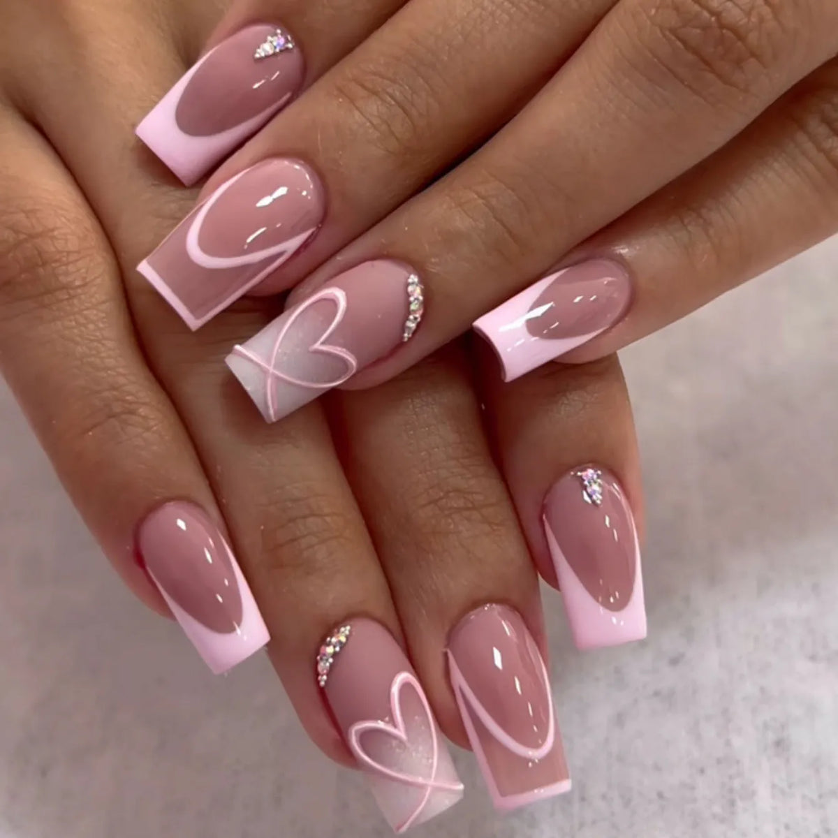 24-Piece Mid-Length Square French Press-On Nails – Leopard Print 3D Flower & Star