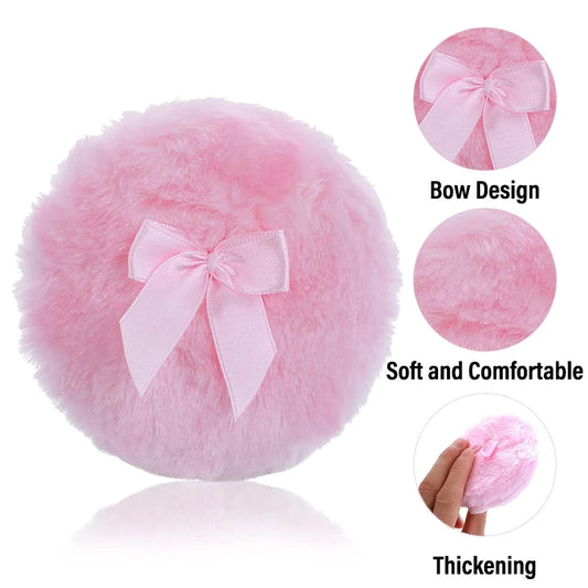 Large Fluffy Velour Powder Puff – Washable Wet & Dry Makeup Puff