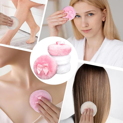 Large Fluffy Velour Powder Puff – Washable Wet & Dry Makeup Puff