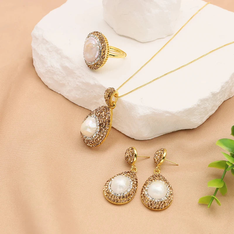 Pearl Water Diamond Jewelry Set