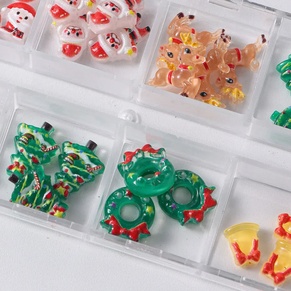 Christmas theme - 12-Grid Santa Claus Nail Art Charms