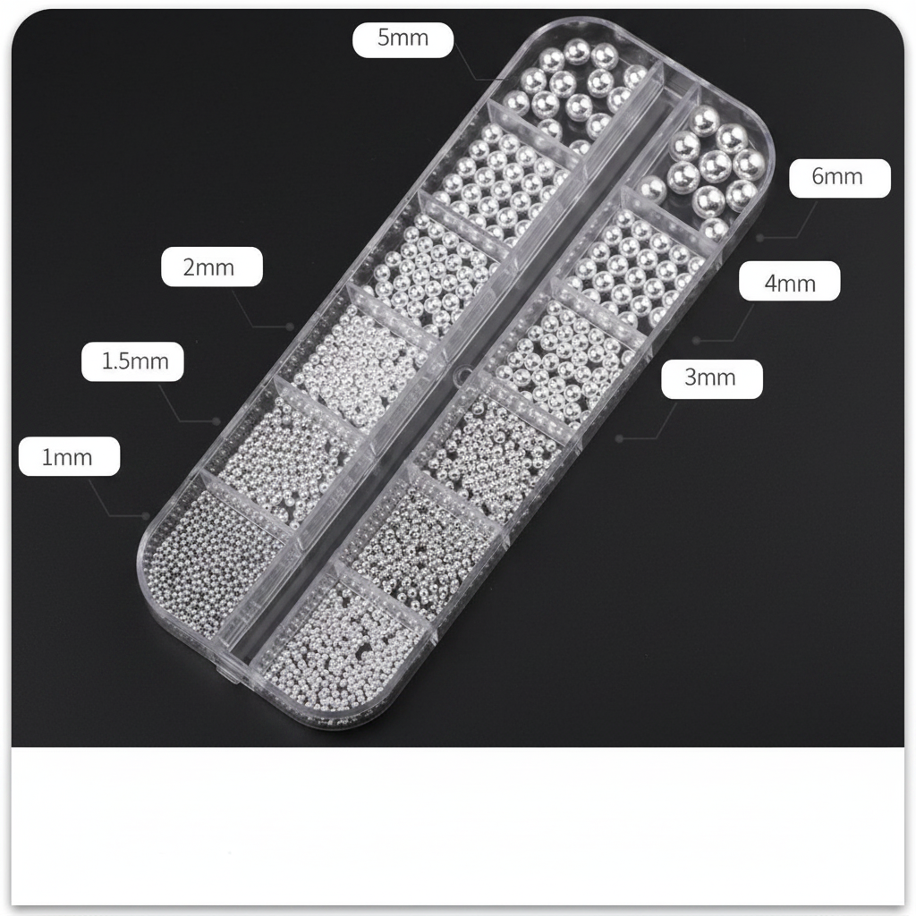 Pearl Nail Rhinestones, 12-Grid