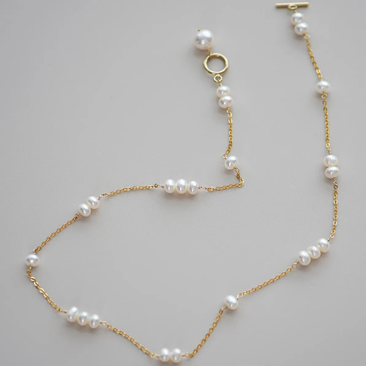 Gold Filled Natural Freshwater Pearl Chain Necklace