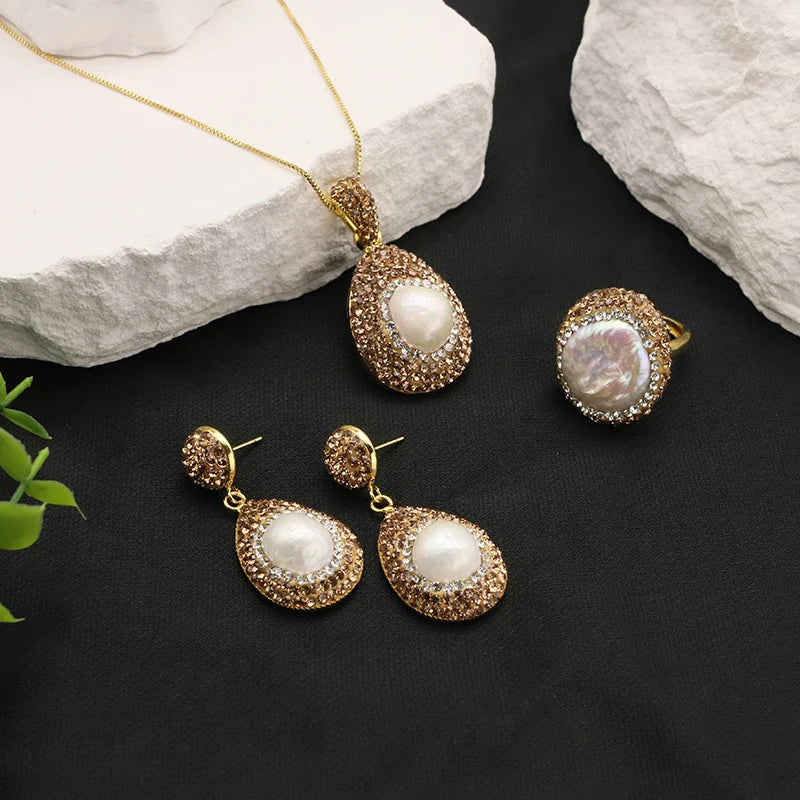 Pearl Water Diamond Jewelry Set