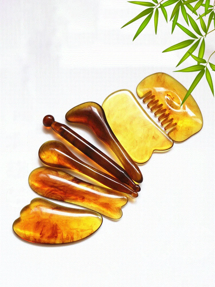 Natural Beeswax Gua Sha Massage Set - 7 Piece