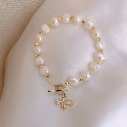 Natural Freshwater Pearl Honeybee Bracelet