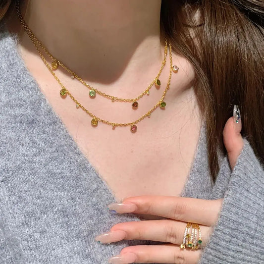 Sterling Silver Water Drop Zircon Jewelry| Necklace, Bracelet & Ring