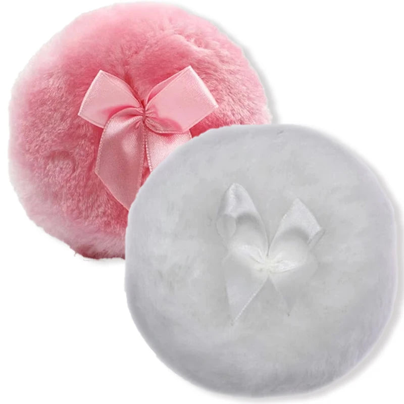 Large Fluffy Velour Powder Puff – Washable Wet & Dry Makeup Puff