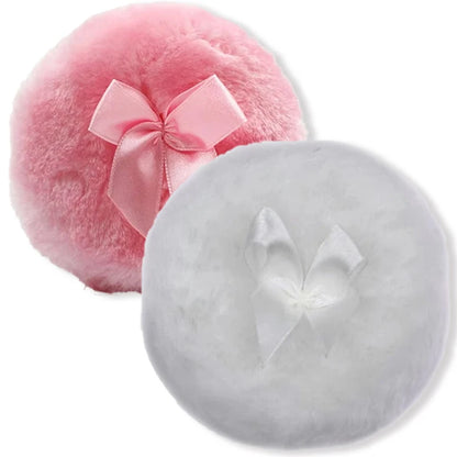 Large Fluffy Velour Powder Puff – Washable Wet & Dry Makeup Puff