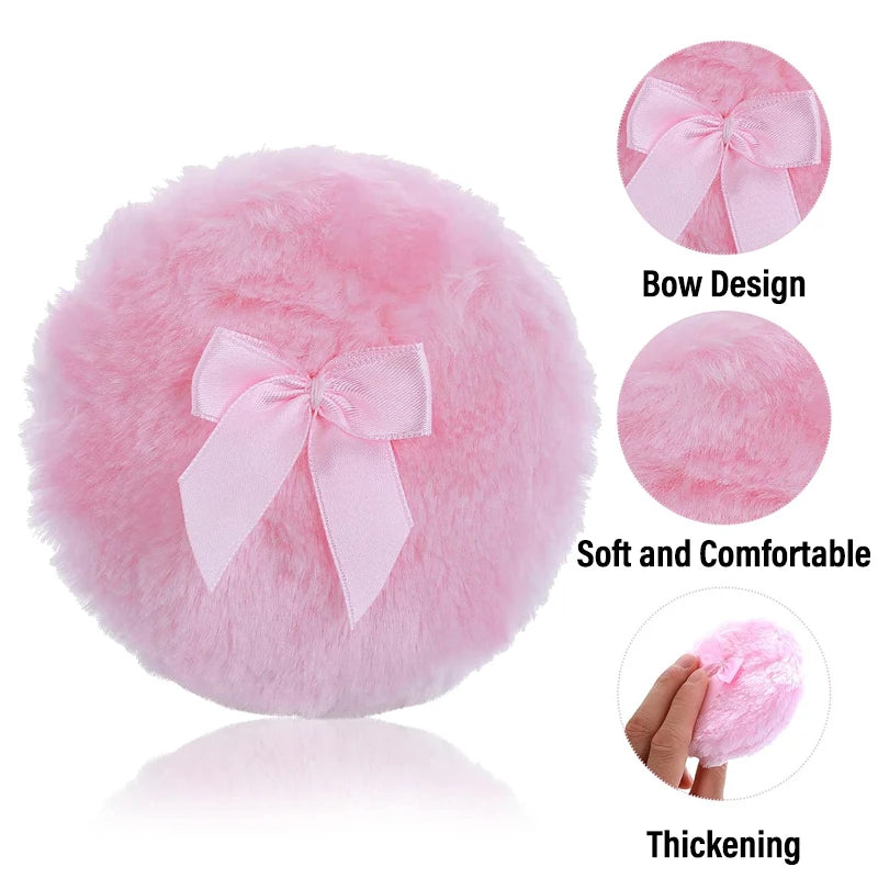 Large Fluffy Velour Powder Puff – Washable Wet & Dry Makeup Puff