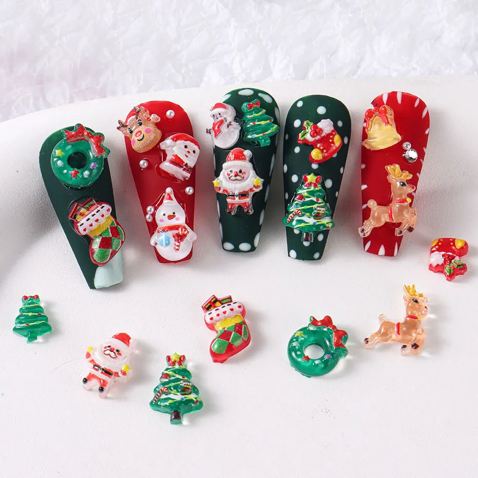 Christmas theme - 12-Grid Santa Claus Nail Art Charms
