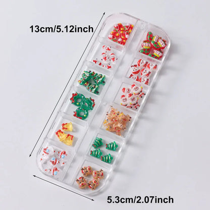 Christmas theme - 12-Grid Santa Claus Nail Art Charms