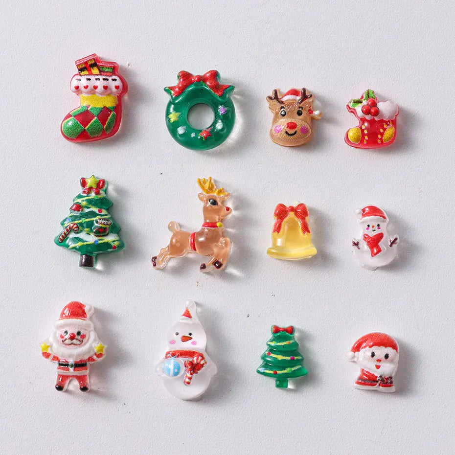 Christmas theme - 12-Grid Santa Claus Nail Art Charms