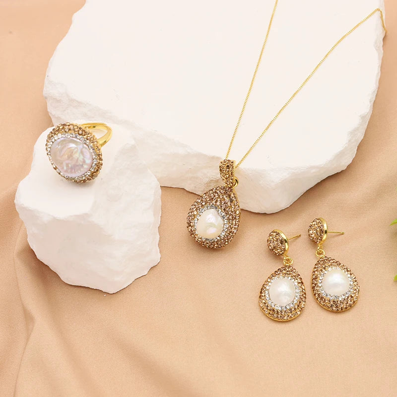 Pearl Water Diamond Jewelry Set