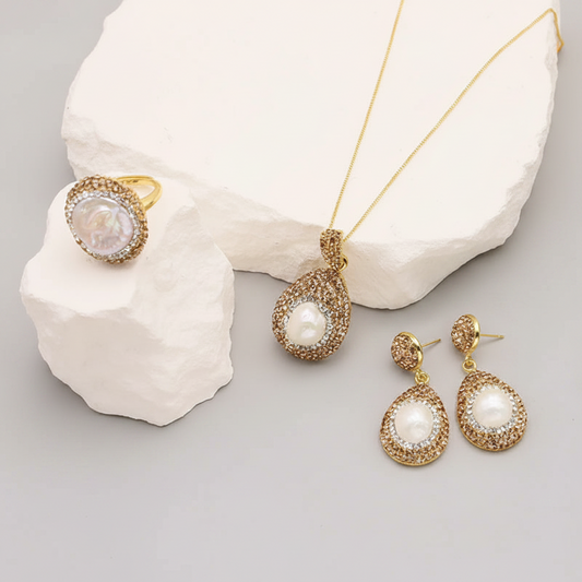 Pearl Water Diamond Jewelry Set