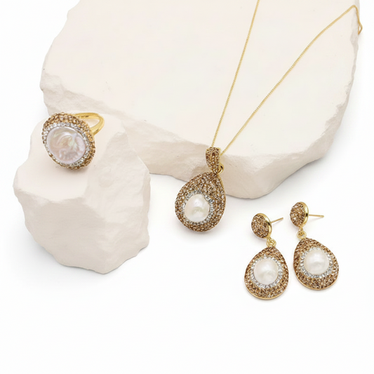 Pearl Water Diamond Jewelry Set
