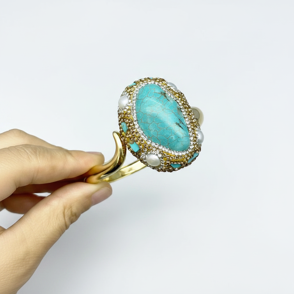 Vintage Turquoise Pearl Jewelry Set
