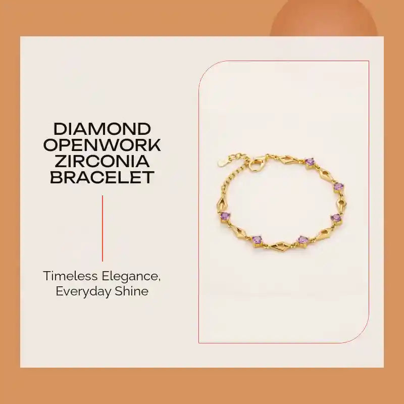 Diamond Openwork Zirconia Bracelet by@Outfy