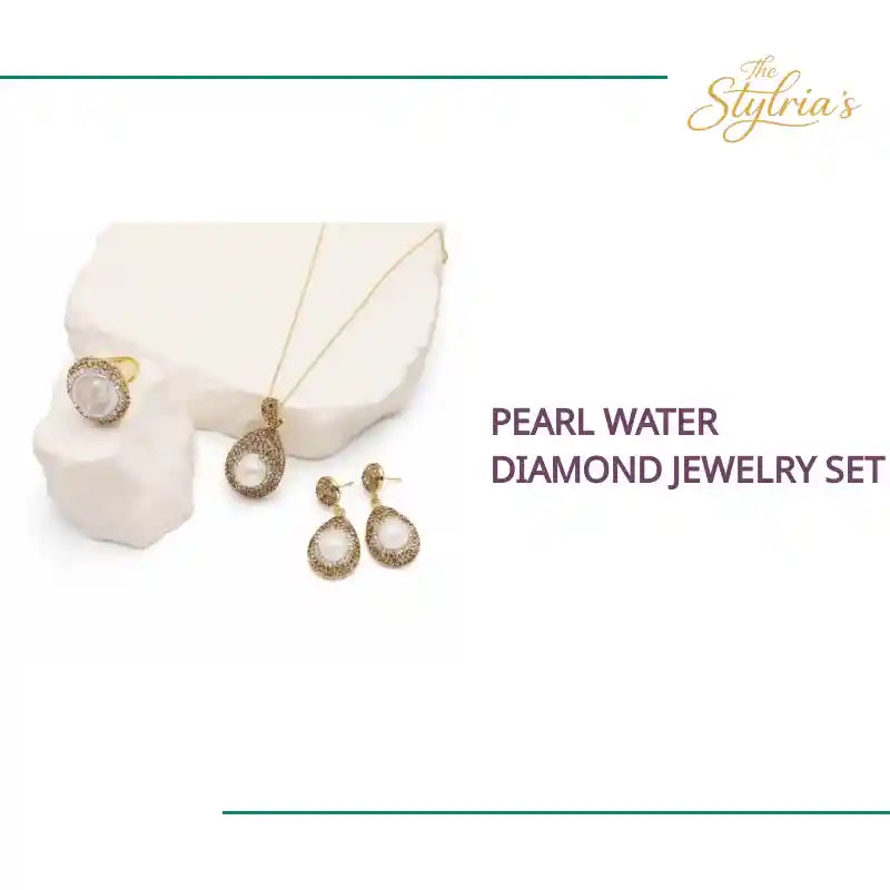 Pearl Water Diamond Jewelry Set by@Outfy