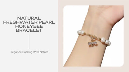 Natural Freshwater Pearl Honeybee Bracelet by@Outfy
